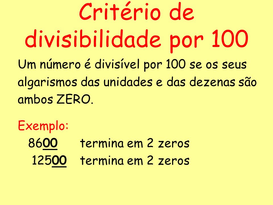 Critério de divisibilidade por 100