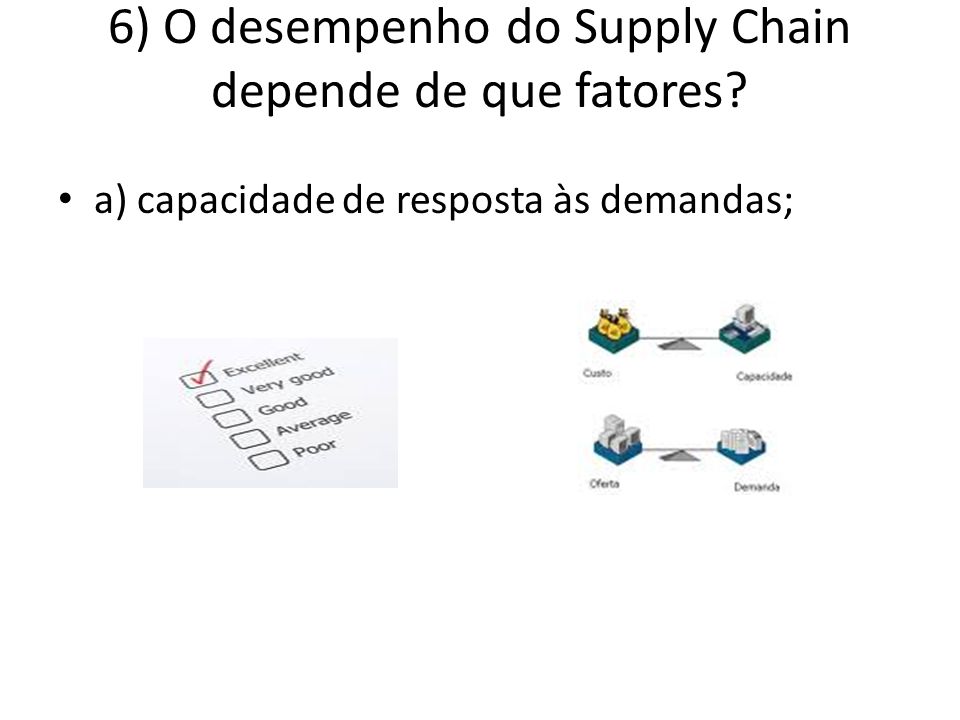 6) O desempenho do Supply Chain depende de que fatores