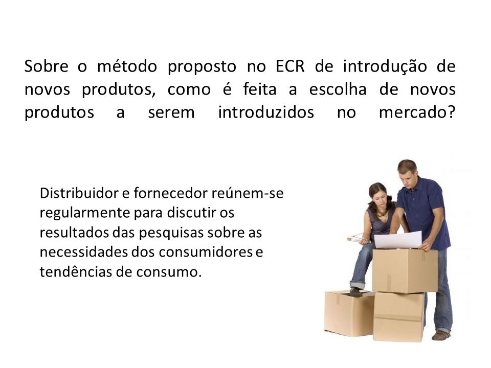Sobre o método proposto no ECR de introdução de novos produtos, como é feita a escolha de novos produtos a serem introduzidos no mercado