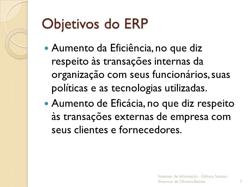 Objetivos do ERP