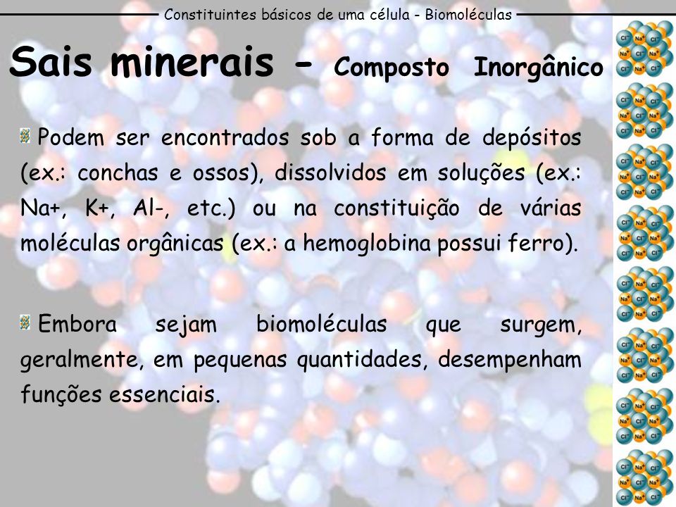 Sais minerais - Composto Inorgânico
