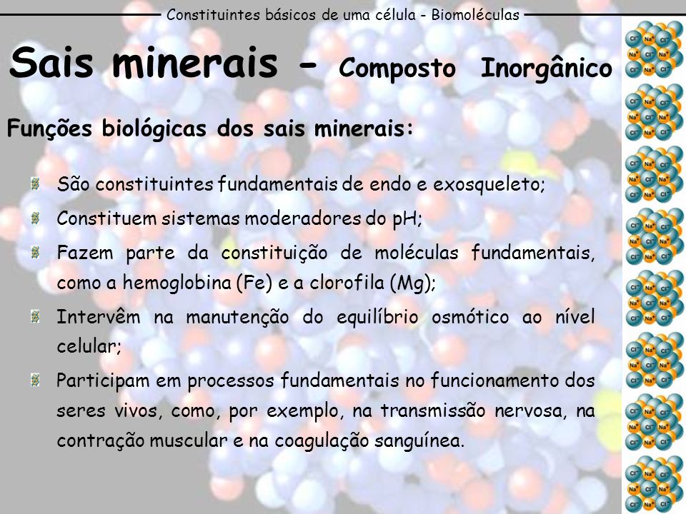 Sais minerais - Composto Inorgânico