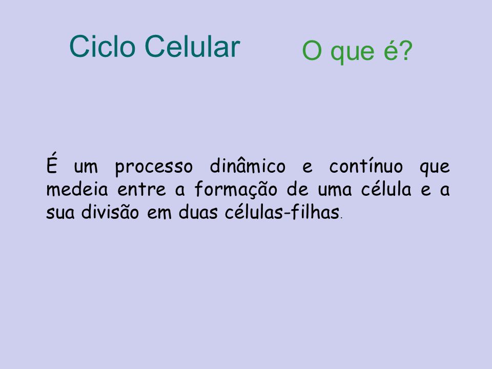 Ciclo Celular O que é.