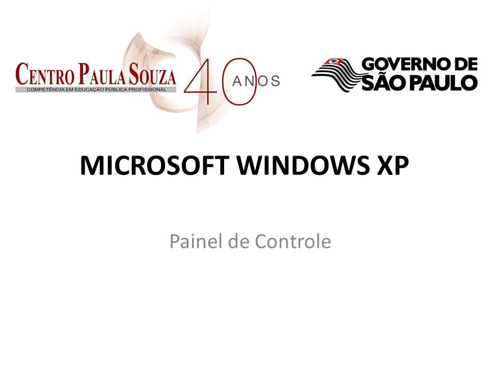 MICROSOFT WINDOWS XP Painel de Controle