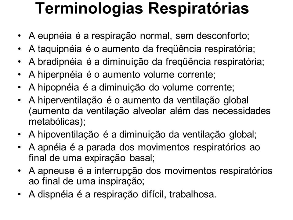 Terminologias Respiratórias