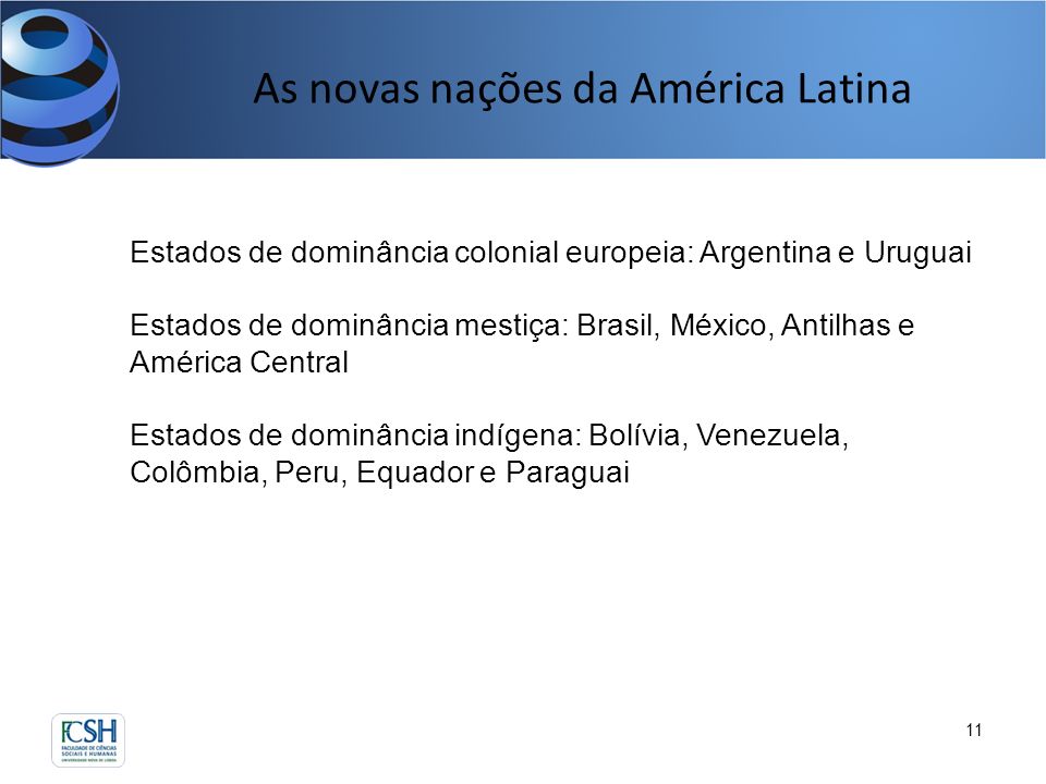 As novas nações da América Latina