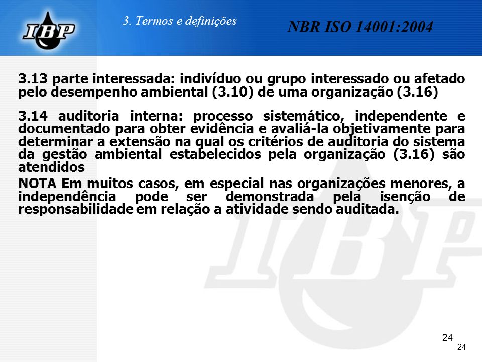 3. Termos e definições NBR ISO 14001:2004.