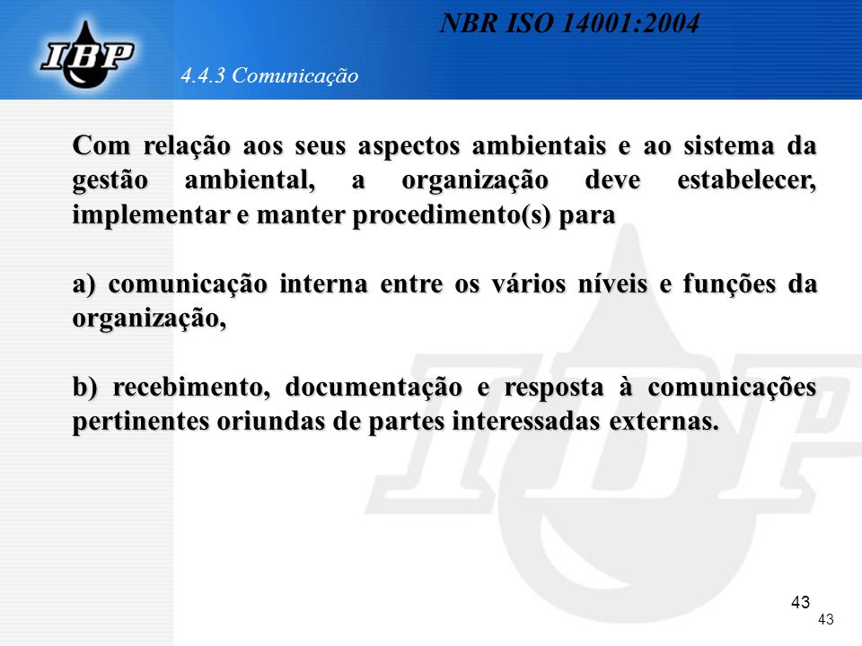 NBR ISO 14001: Comunicação.