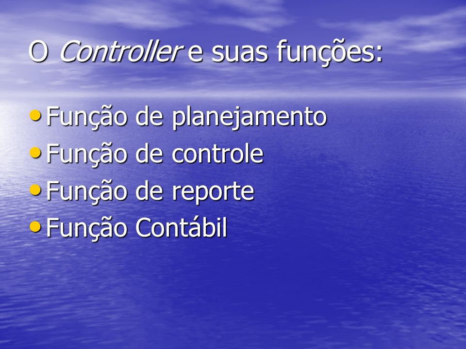 O Controller e suas funções: