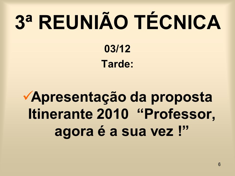 3ª REUNIÃO TÉCNICA 03/12.