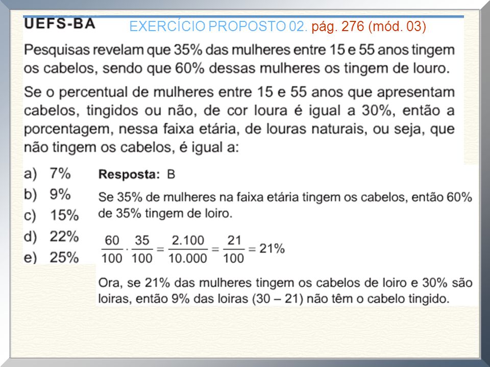 Porcentagem - Questão 09 