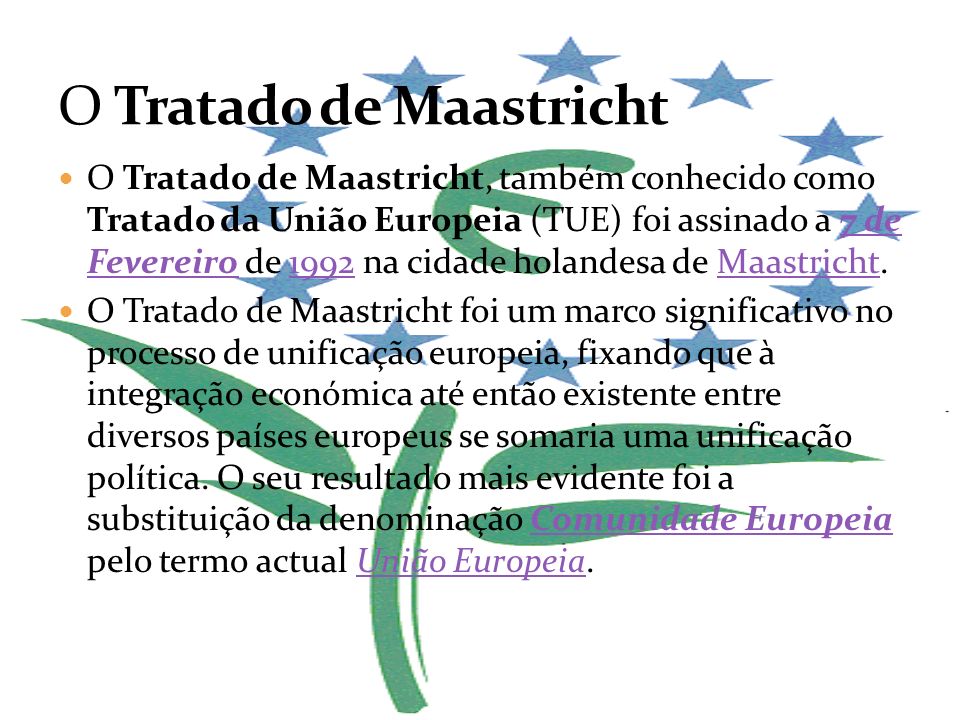 O Tratado de Maastricht