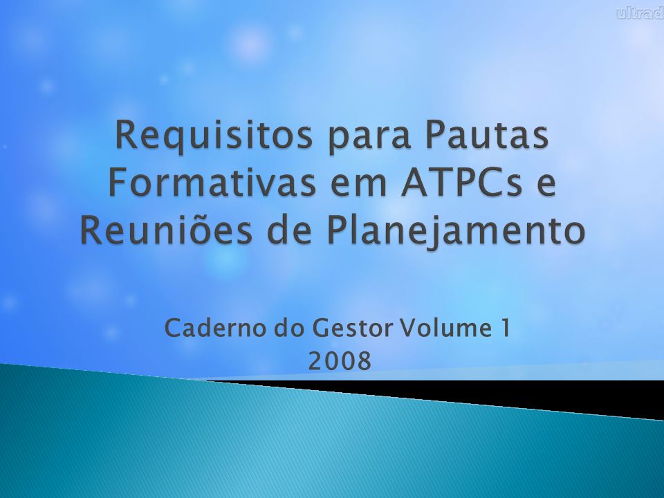 Requisitos para Pautas Formativas em ATPCs e Reuniões de Planejamento