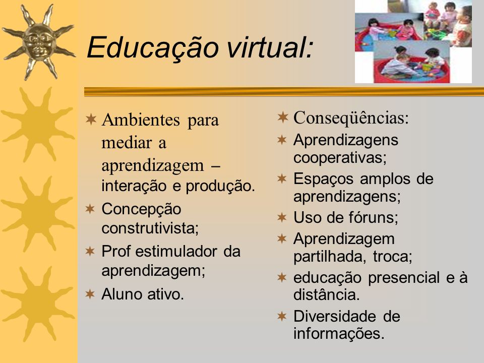 Educação virtual: Ambientes para mediar a aprendizagem – interação e produção. Concepção construtivista;