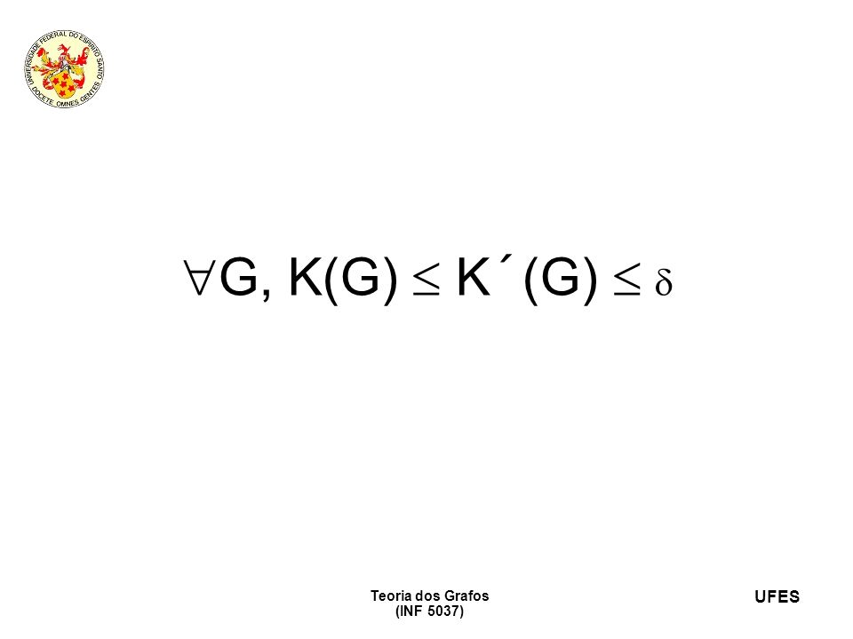 G, K(G)  K´(G)‏  Teoria dos Grafos (INF 5037)‏ 31