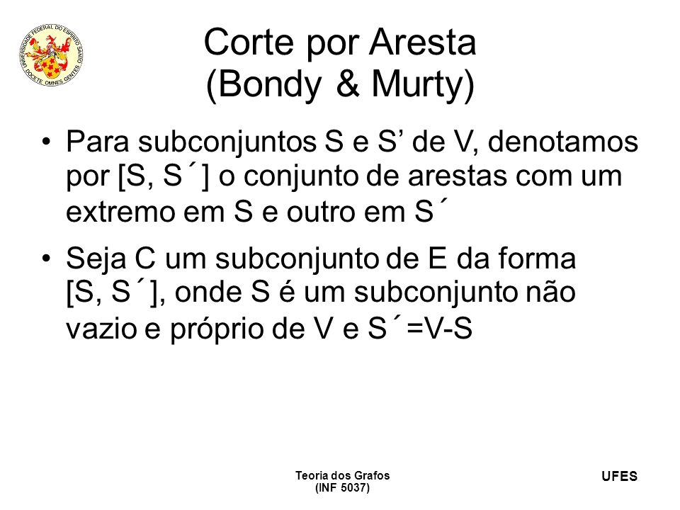 Corte por Aresta (Bondy & Murty)‏