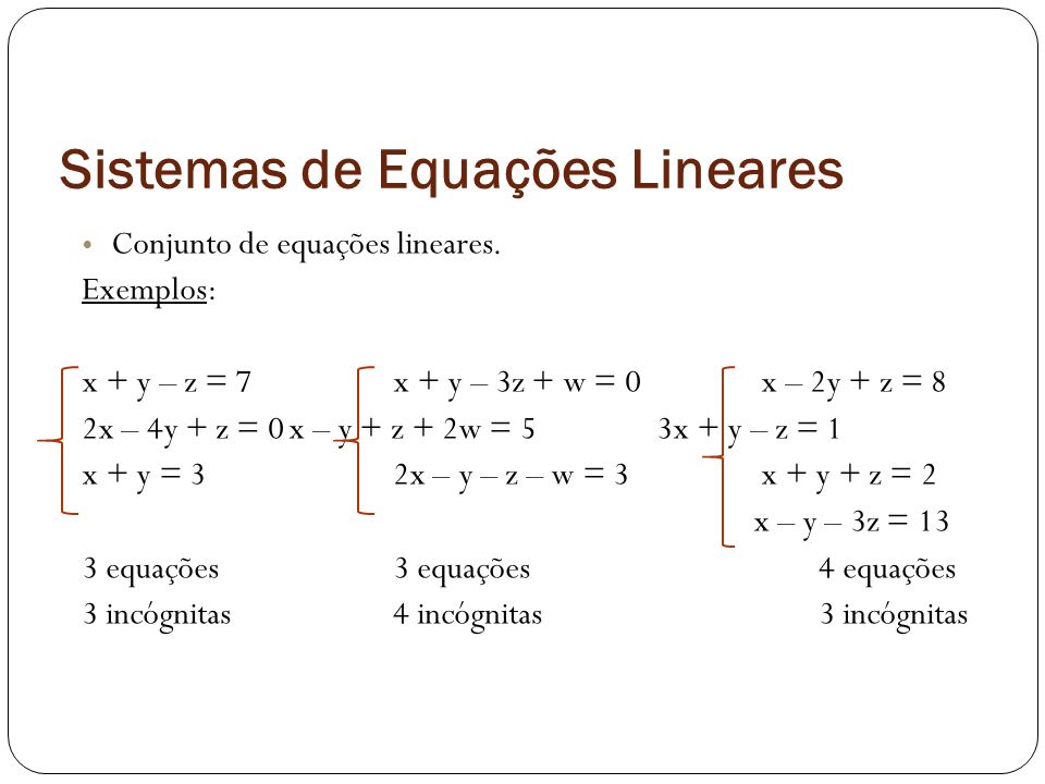 Sistemas de Equações Lineares
