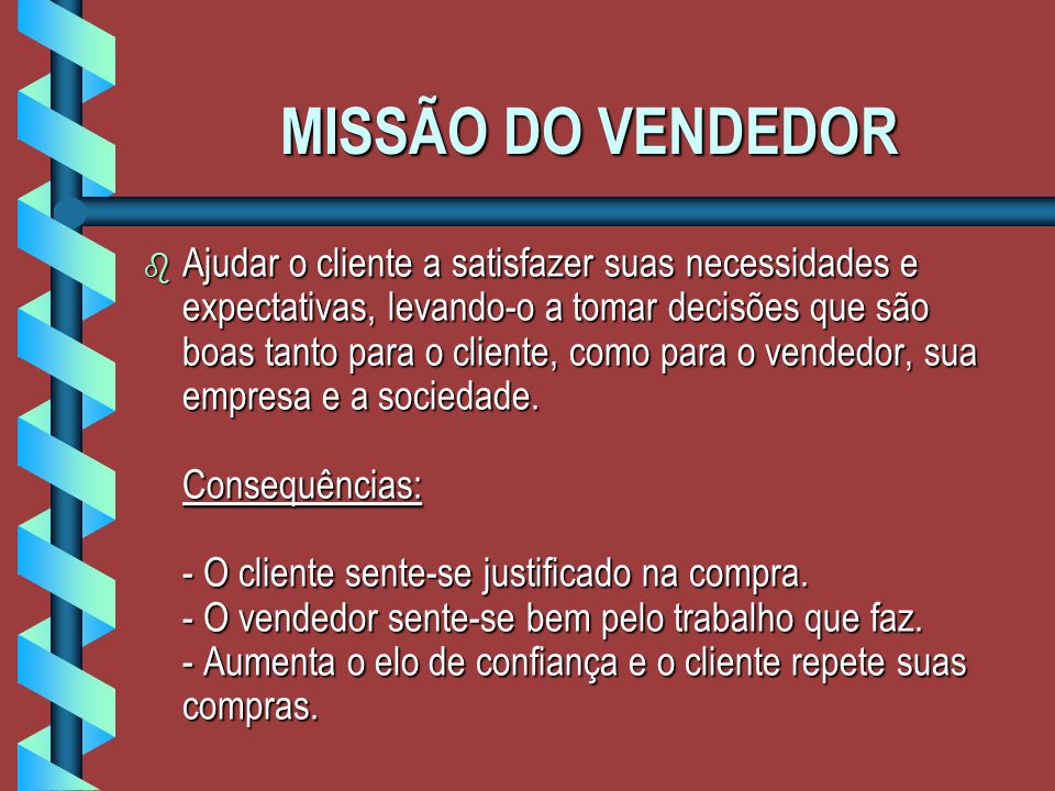 MISSÃO DO VENDEDOR