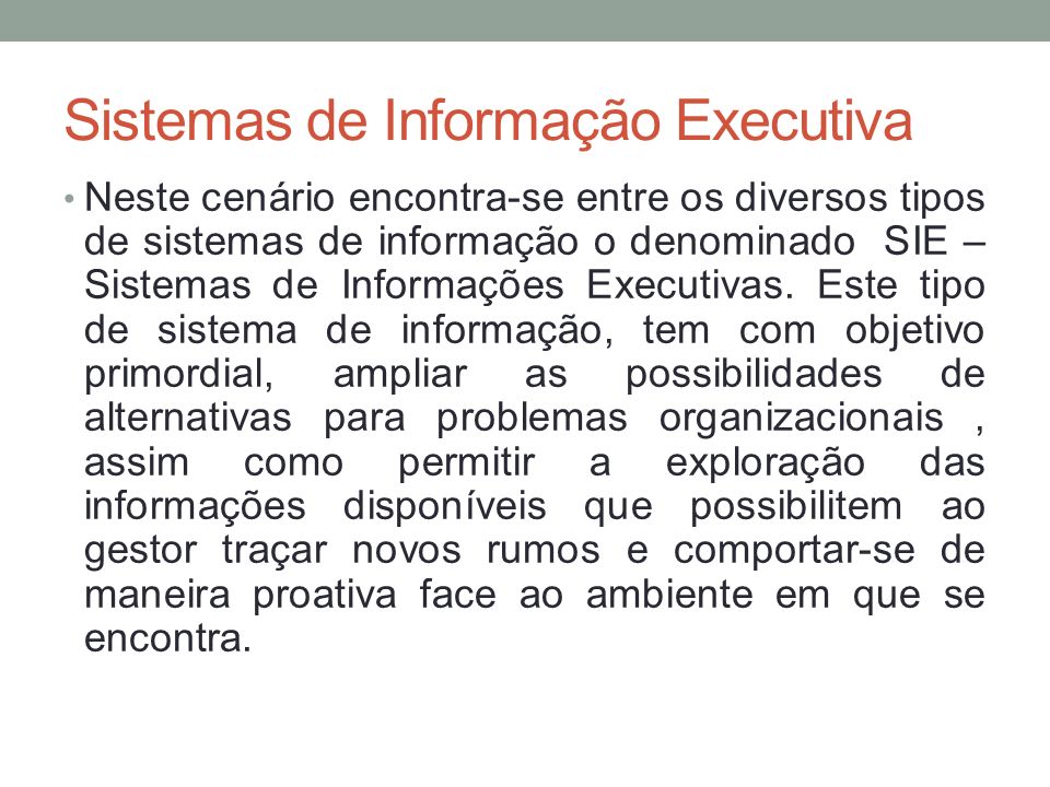 Sistemas de Informação Executiva