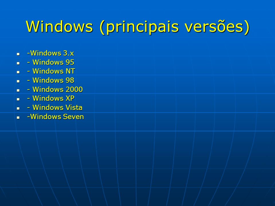 Windows (principais versões)