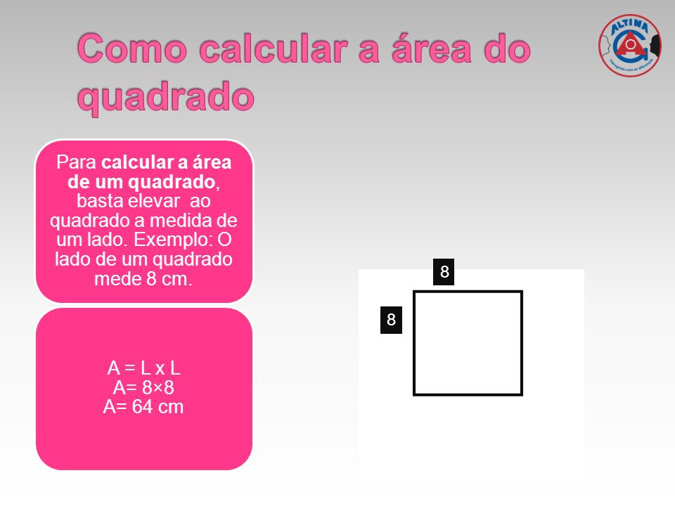Como calcular a área do quadrado