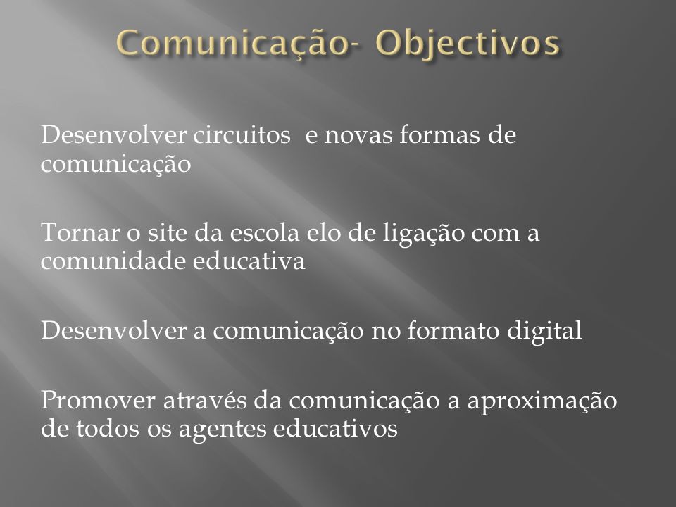 Comunicação- Objectivos