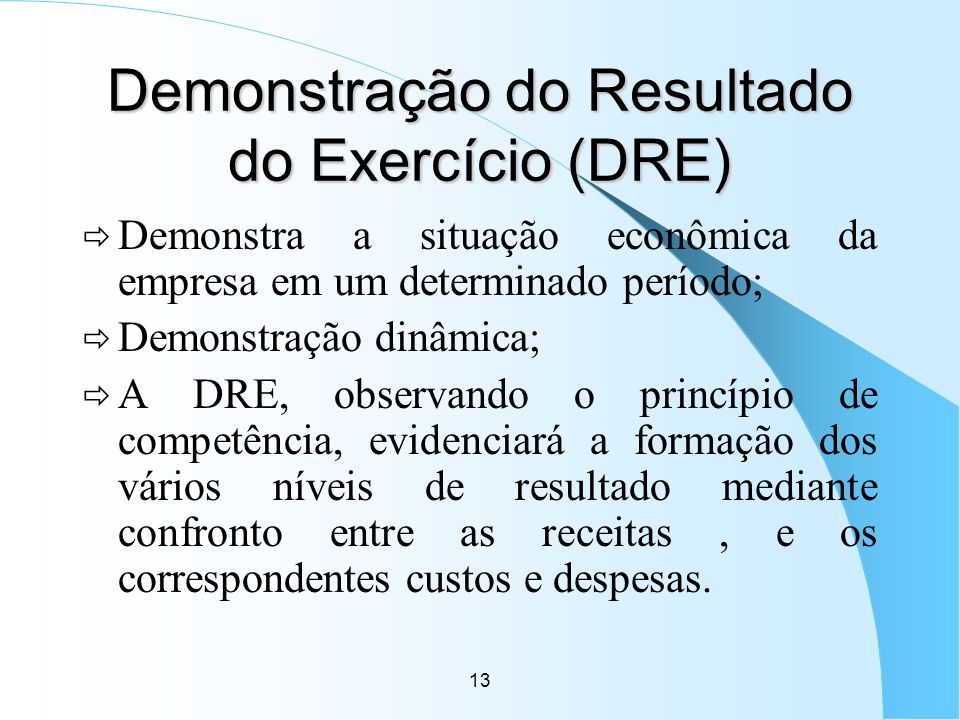 Demonstração do Resultado do Exercício (DRE)
