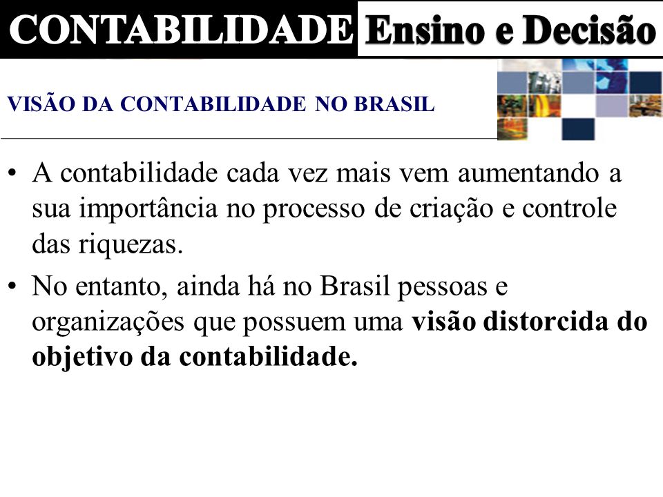 VISÃO DA CONTABILIDADE NO BRASIL
