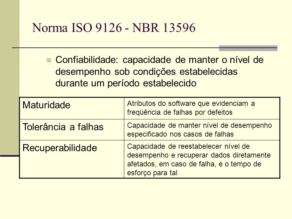 Norma ISO NBR Maturidade