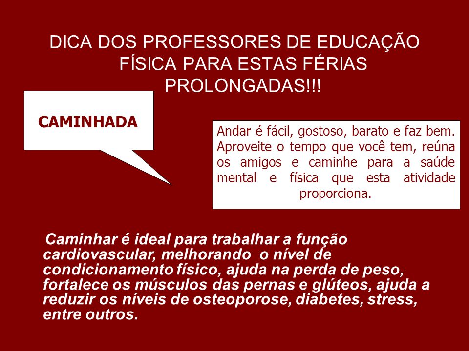 DICA DOS PROFESSORES DE EDUCAÇÃO FÍSICA PARA ESTAS FÉRIAS PROLONGADAS!!!