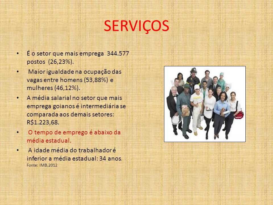 SERVIÇOS É o setor que mais emprega postos (26,23%).