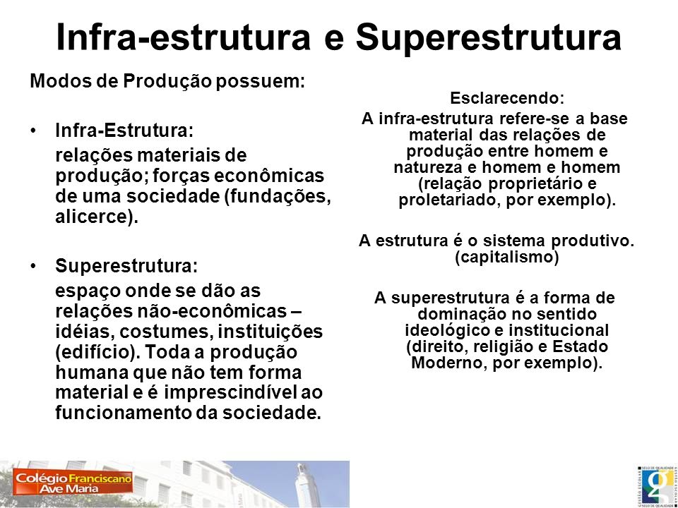 Infra-estrutura e Superestrutura
