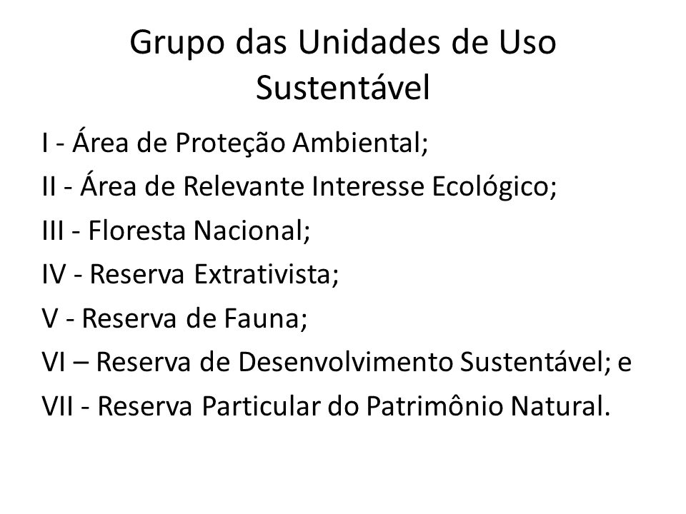 Grupo das Unidades de Uso Sustentável