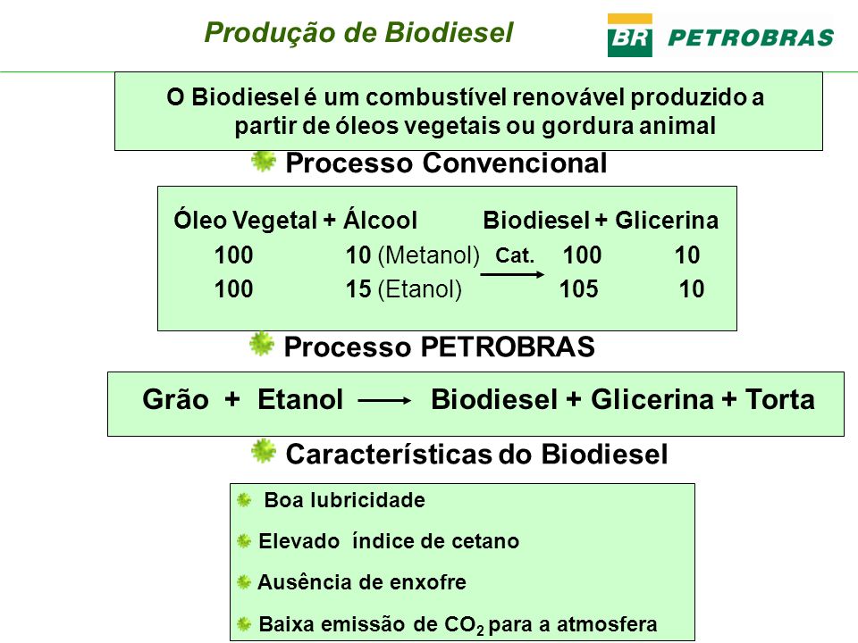 Grão + Etanol Biodiesel + Glicerina + Torta