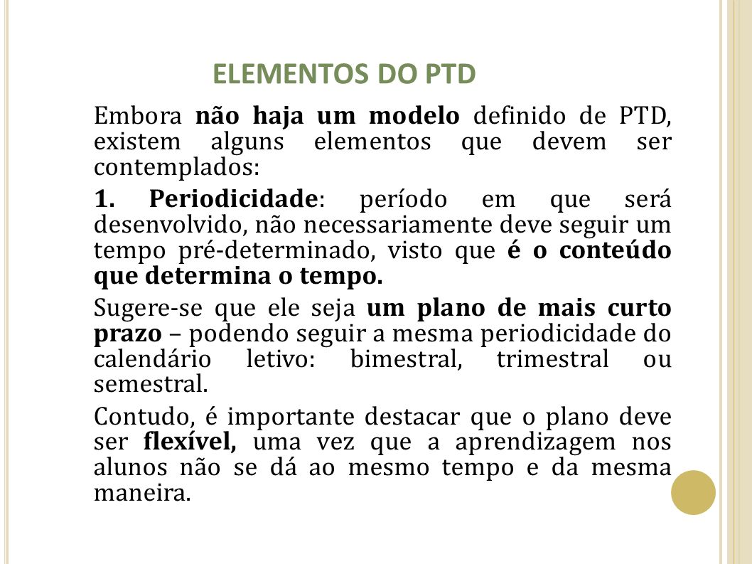 ELEMENTOS DO PTD