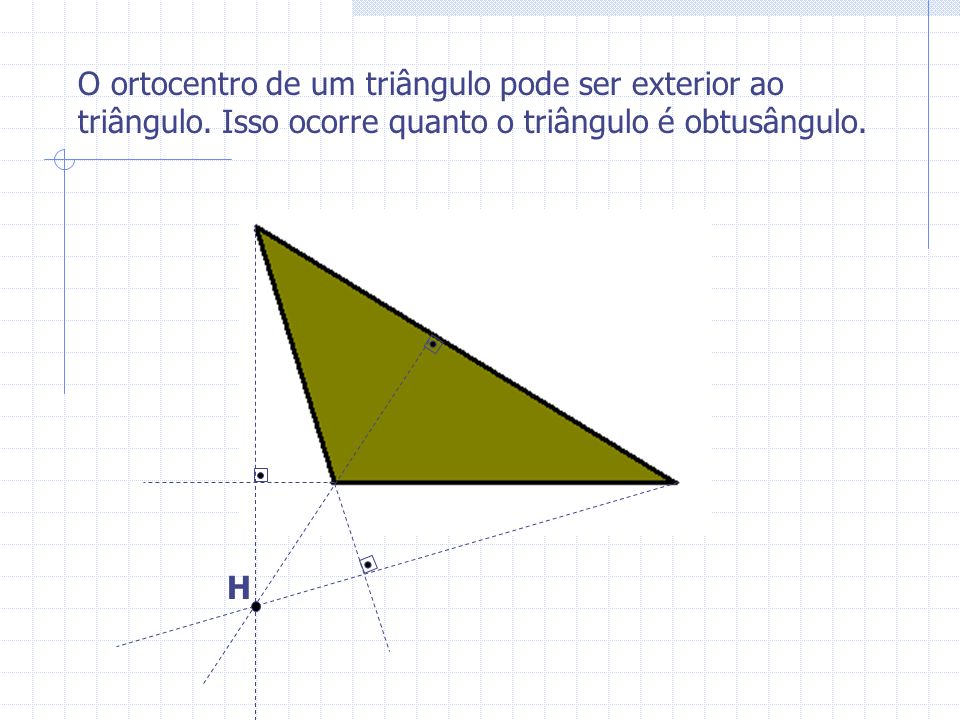 O ortocentro de um triângulo pode ser exterior ao triângulo