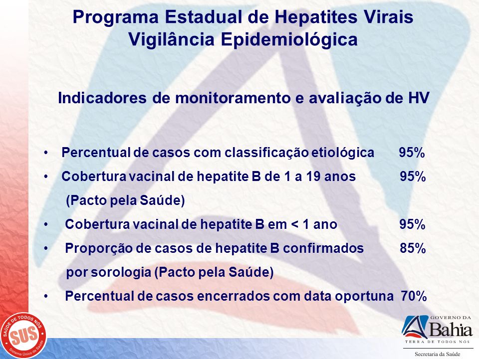 Programa Estadual de Hepatites Virais Vigilância Epidemiológica