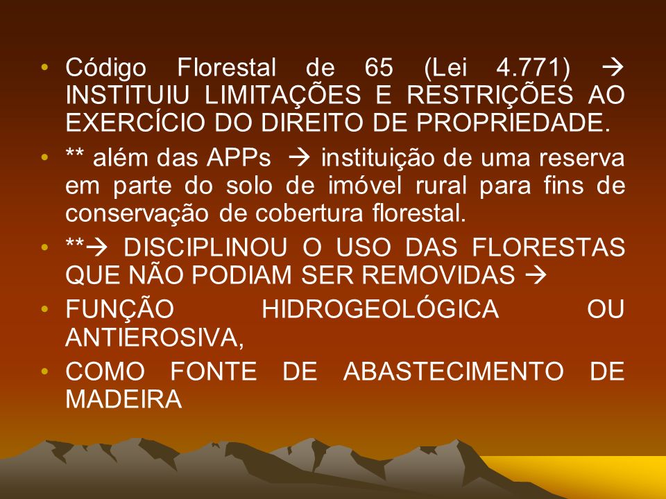Código Florestal de 65 (Lei 4