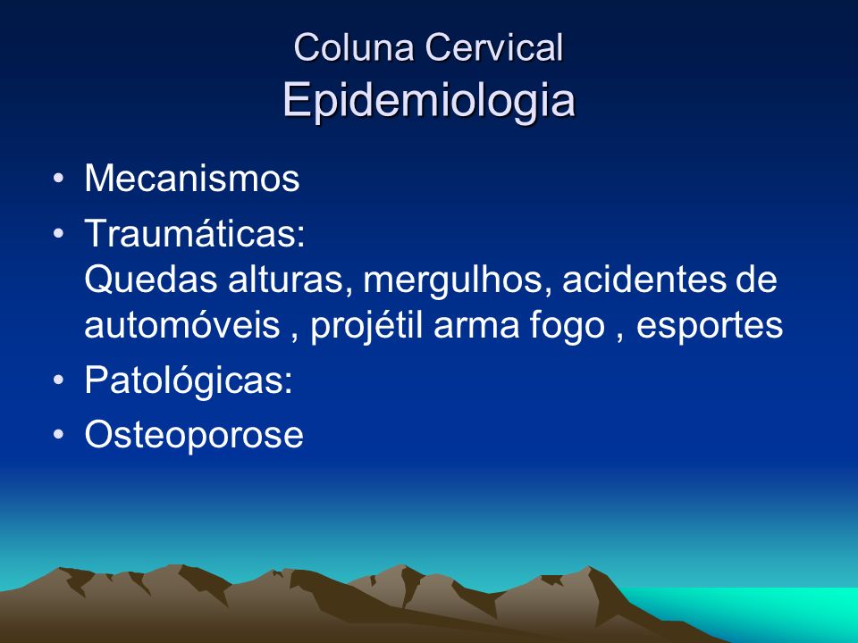 Coluna Cervical Epidemiologia