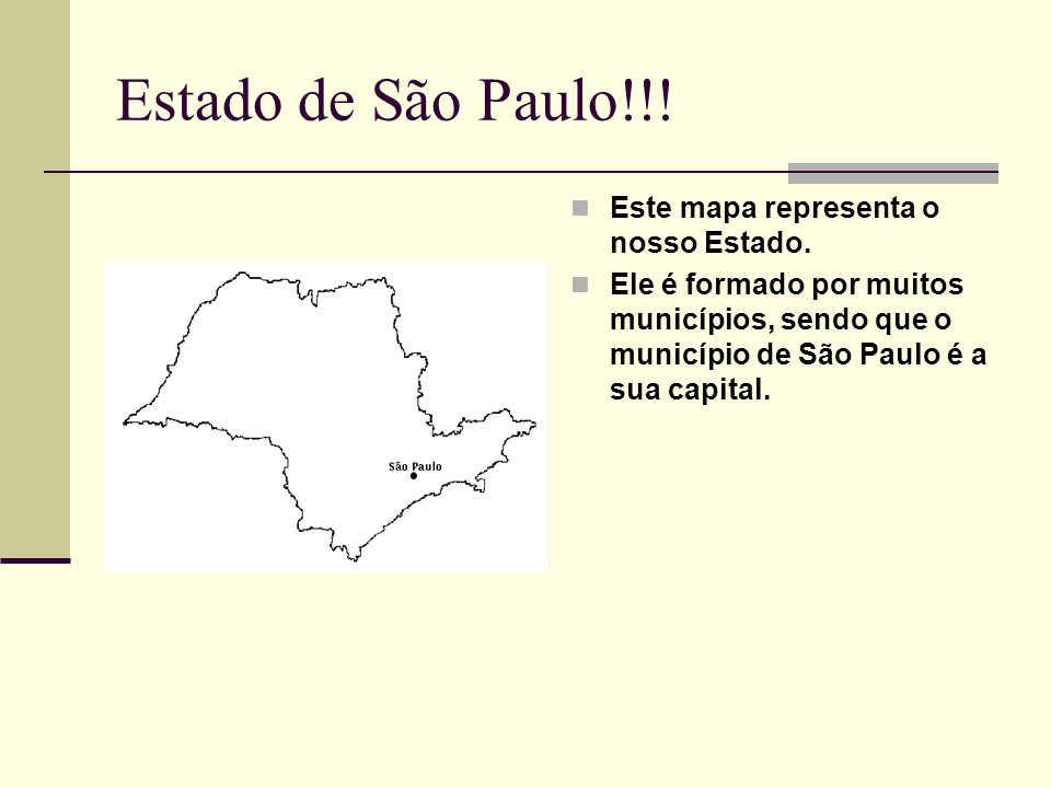 Estado de São Paulo!!! Este mapa representa o nosso Estado.