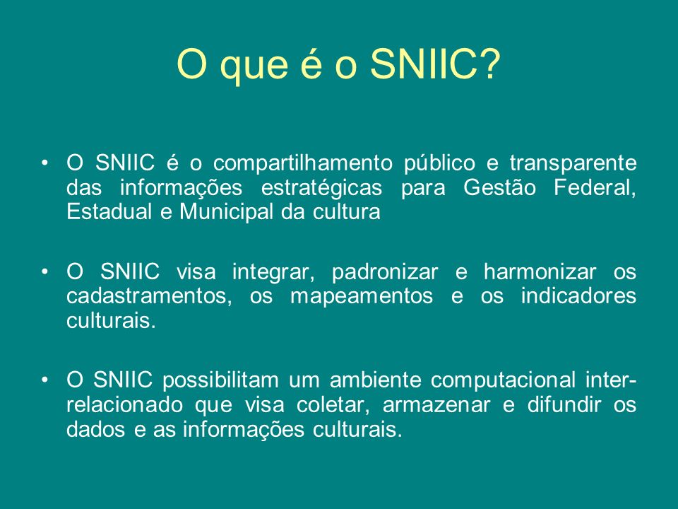 O que é o SNIIC