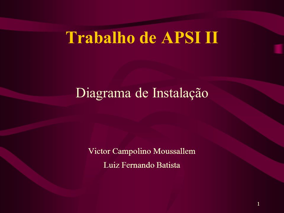 Trabalho de APSI II Diagrama de Instalação Victor Campolino Moussallem
