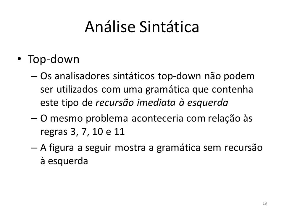 Análise Sintática Top-down