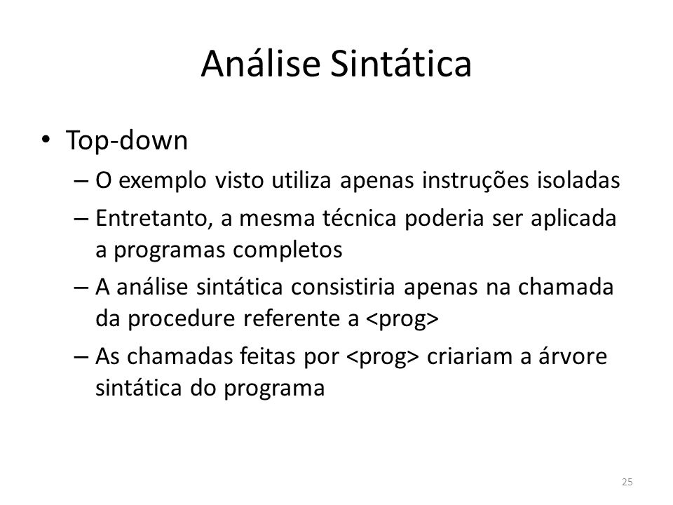 Análise Sintática Top-down