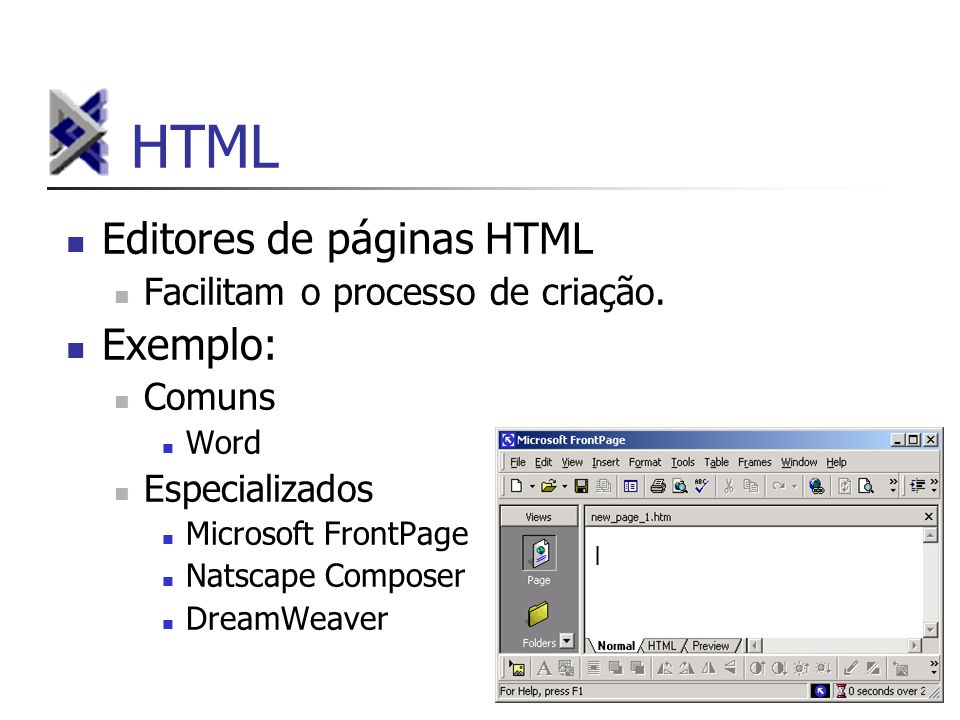 HTML Editores de páginas HTML Exemplo: