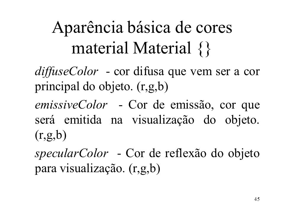 Aparência básica de cores material Material {}