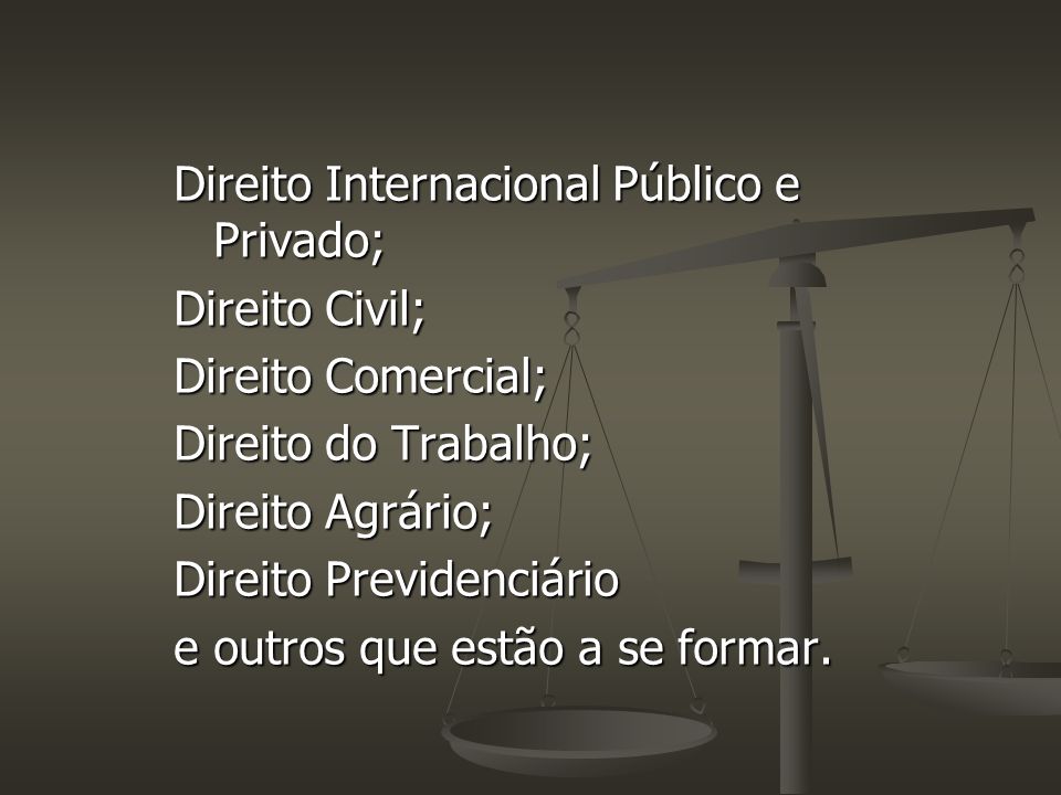 Direito Internacional Público e Privado;