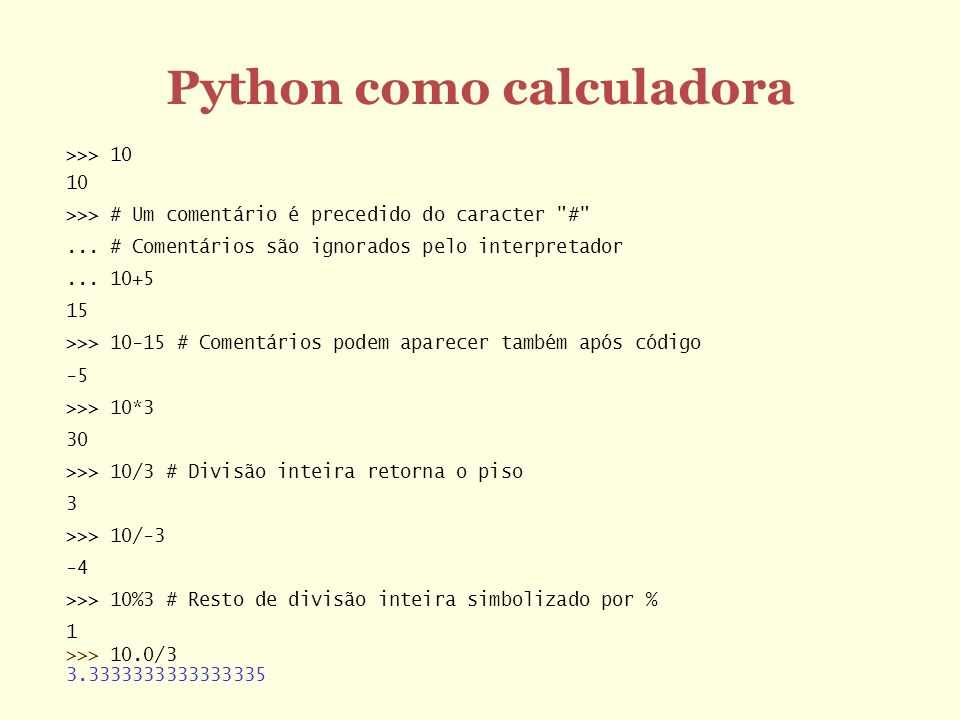 Python: Variáveis, I/O e IF - ppt carregar