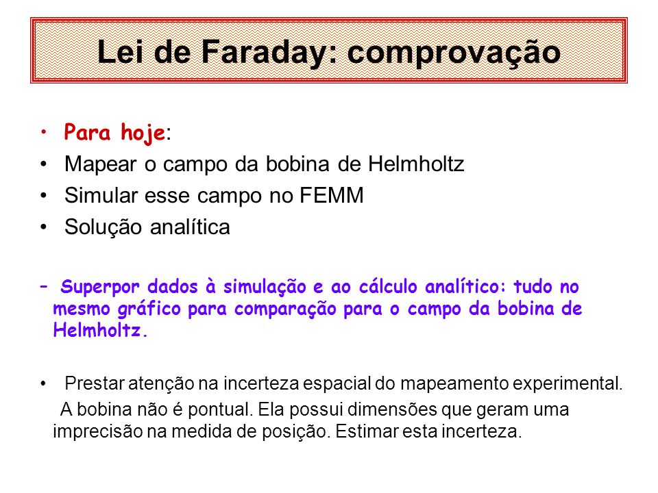 Lei de Faraday: comprovação