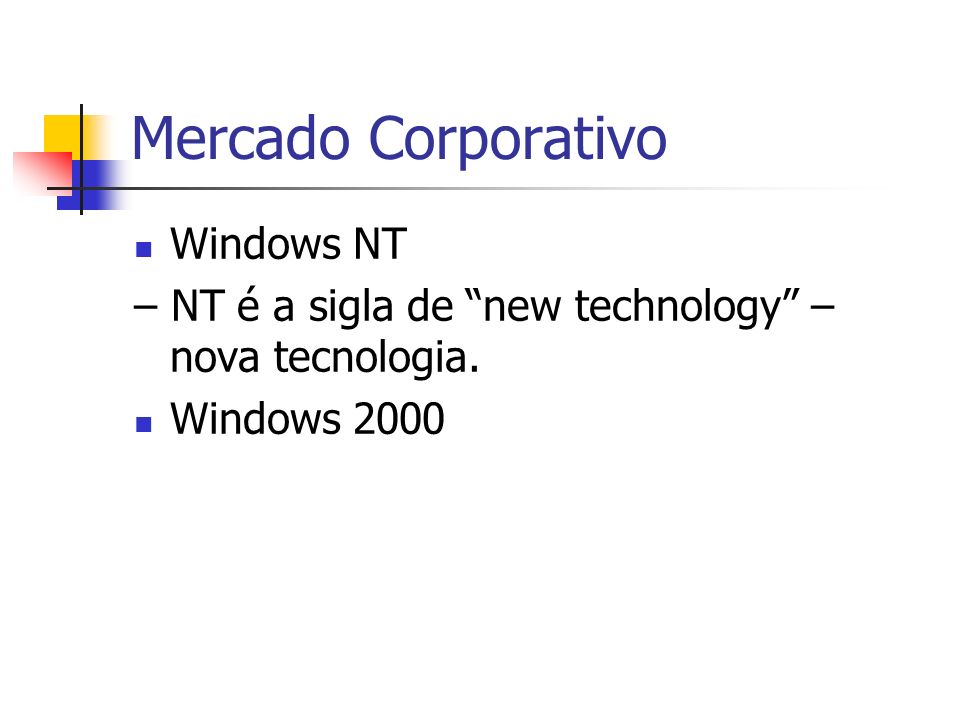 Mercado Corporativo Windows NT